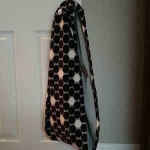 Women's Infiniti neck scarf, black, white and gray